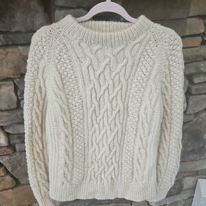 Classic Cream Cable Knit Sweater